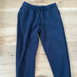 Aritzia TNA Cozy Fleece Joggers Navy Blue Medium Boyfriend Fit